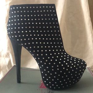 Sky High Rhinestone Studded Booties